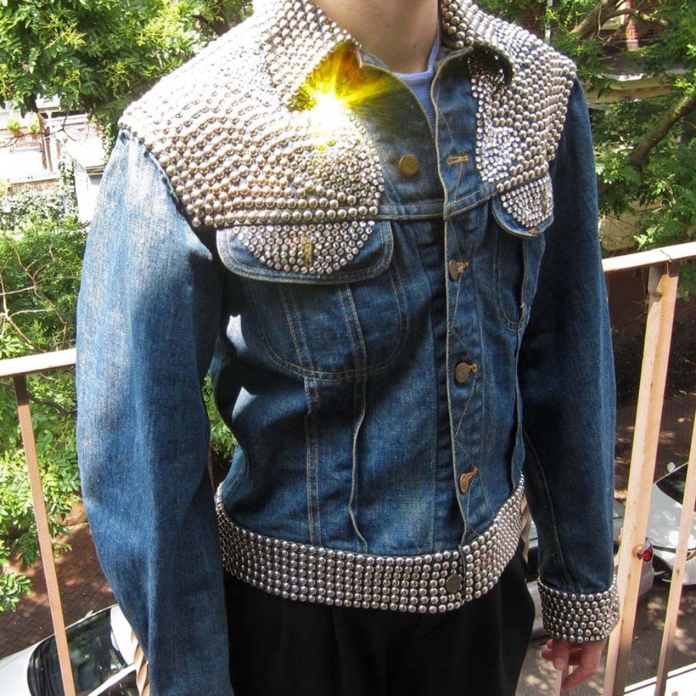 A one-of-a-kind 1973, studded and rhinestone Goldsmith’s jacket. - Picture 1 of 7